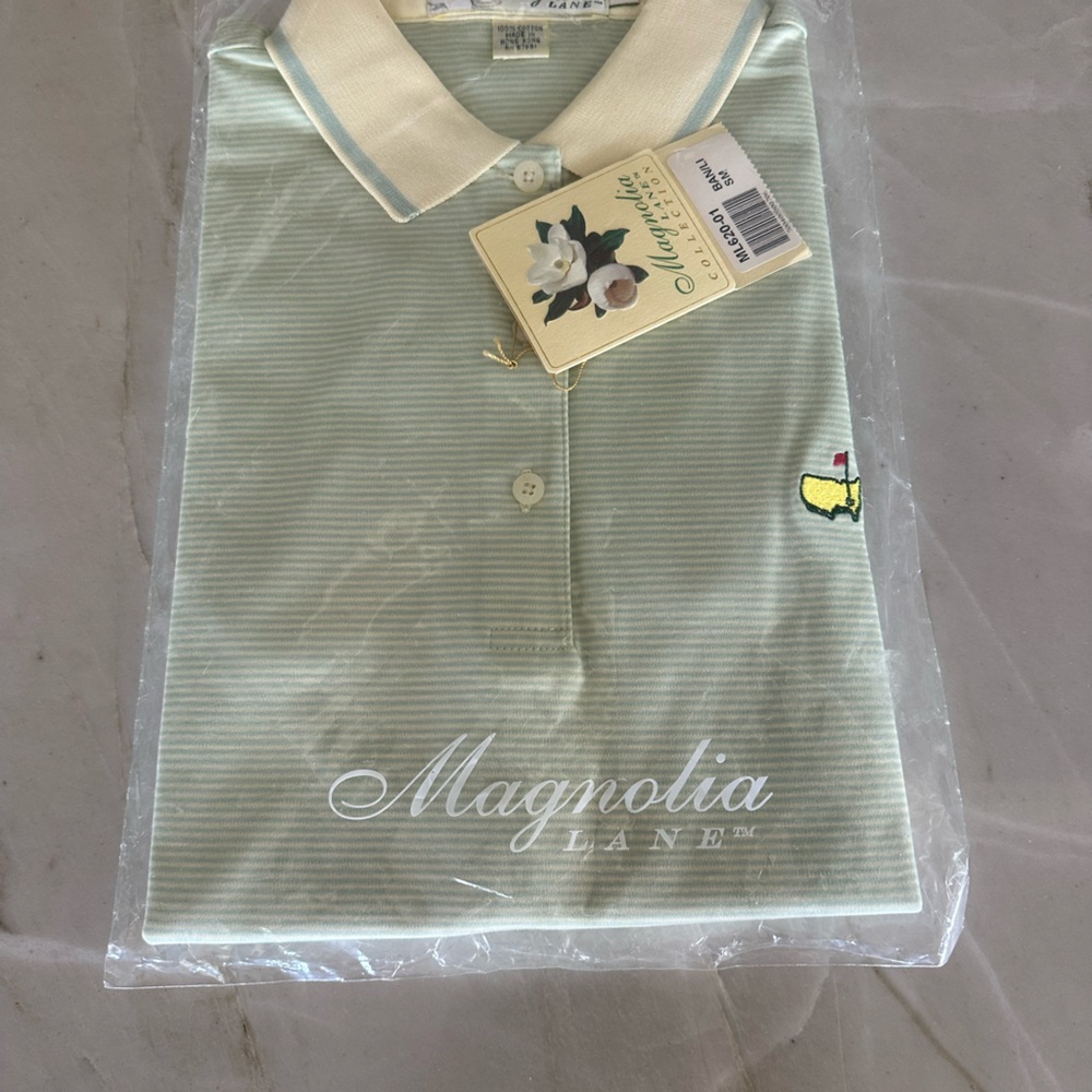 Masters Green Striped Polo Shirt